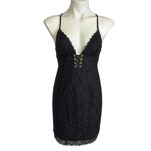 Victoria's Secret Black Lace Babydoll Dress Size Small Whimsigoth Goth Coquette - Picture 14 of 16